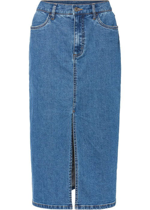 Duga suknja od trapera s prorezom od Positive Denim #1 Fabric kolekcije