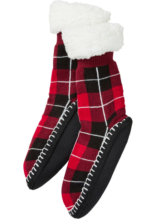 Kućne čarape s potplatom otpornim na klizanje i teddy podstavom u božićnom stilu