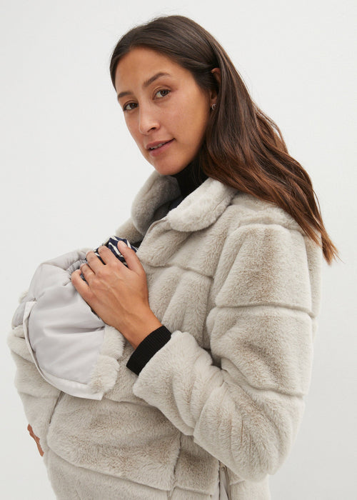 Prošivena jakna od imitacije krzna za trudnice i nošenje bebe
