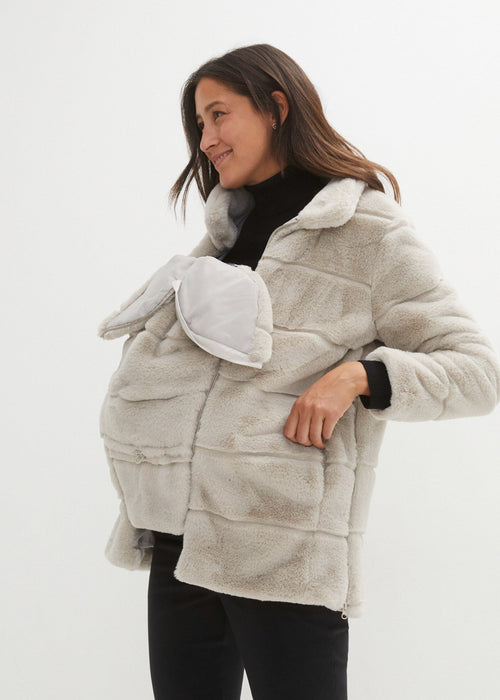 Prošivena jakna od imitacije krzna za trudnice i nošenje bebe