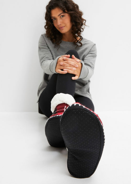 Kućne čarape s potplatom otpornim na klizanje i teddy podstavom u božićnom stilu