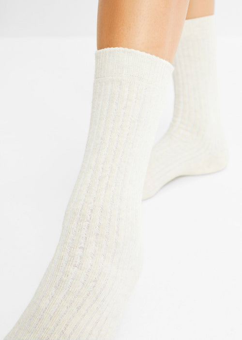 Zimske čarape s unutrašnjošću od frotira rebrastog izgleda (4 para)