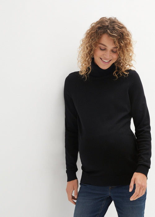 Pleteni pulover s dolčevita ovratnikom za trudnice