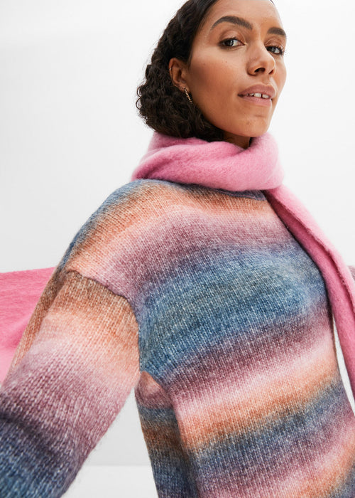 Pulover prelijevajućih boja s vunom