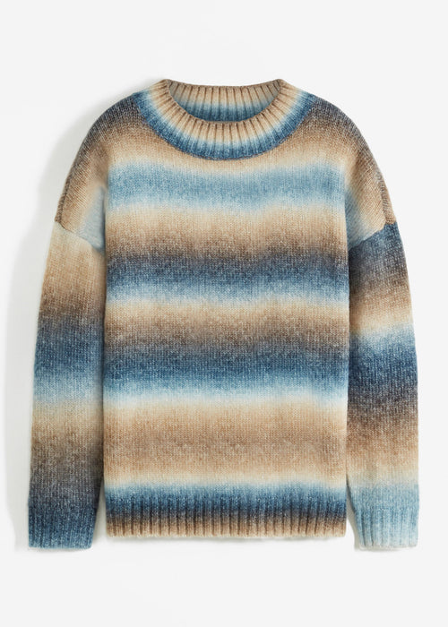 Pulover prelijevajućih boja s vunom