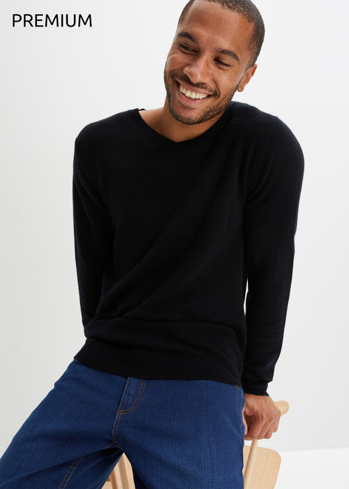 Vuneni pulover s udjelom kašmira prema Good Cashmere Standard®-u s V izrezom iz kolekcije Premium