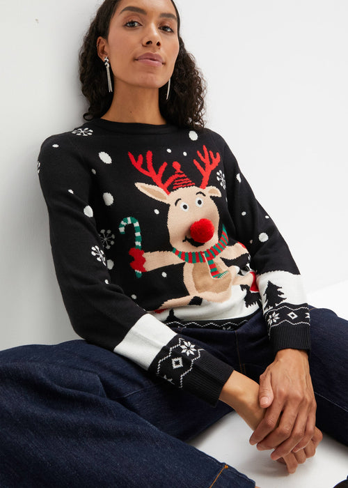Božićni pulover s okruglim izrezom