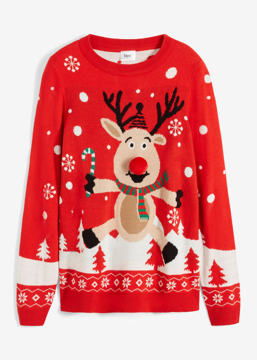 Božićni pulover s okruglim izrezom