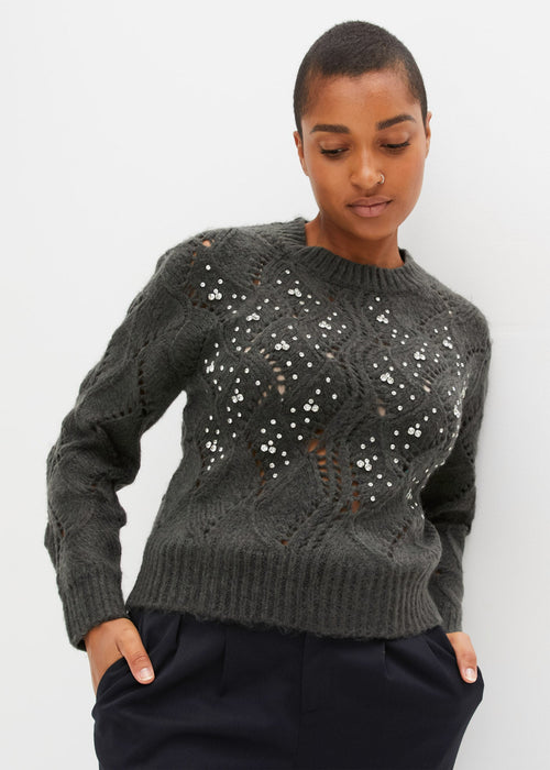 Kratki pulover sa štras kamenčićima