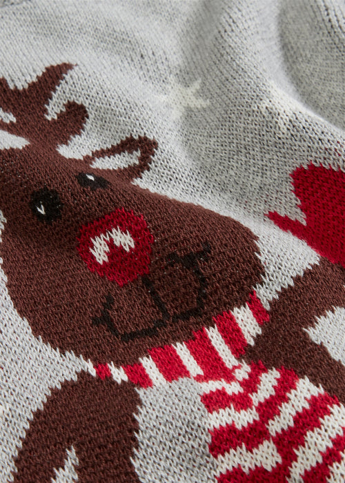 Pulover s okruglim izrezom i božićnim motivom