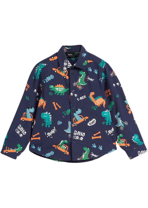 Košulja s dugim rukavima i uzorkom dinosaura uskog kroja za dječake