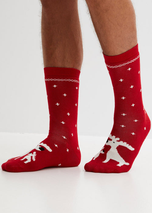 Zimske čarape s mekanu unutrašnjošću od frotira s božićnim motivom (3 para)