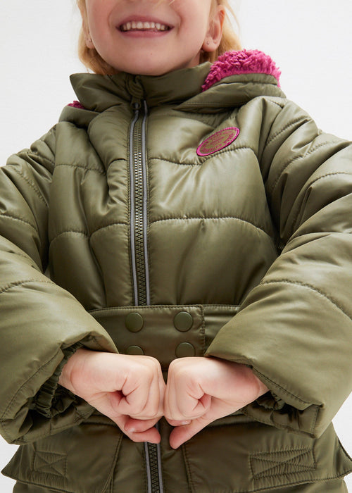Zimska jakna s remenom i podstavom za djevojčice