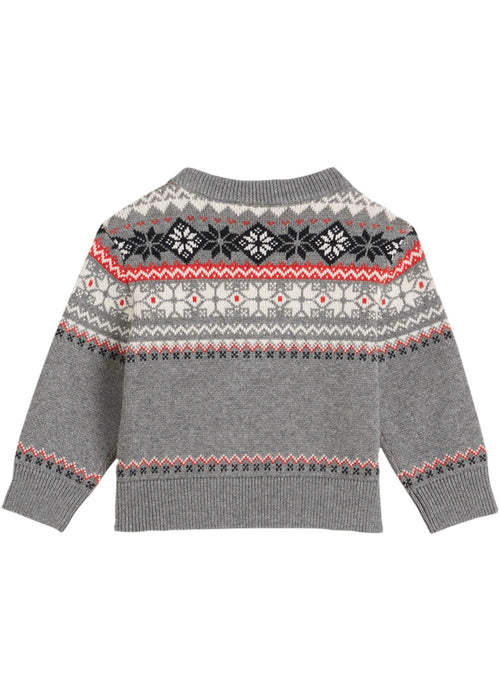 Pamučni pleteni pulover s nordijskim uzorkom za bebe