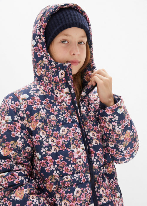Zimska jakna s cvjetnim uzorkom za djevojčice