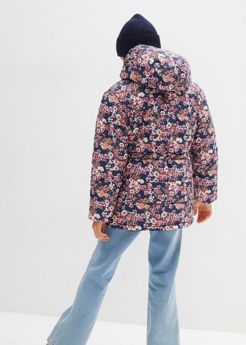 Zimska jakna s cvjetnim uzorkom za djevojčice