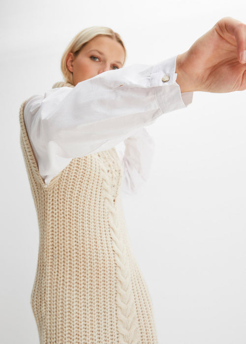 Pletena haljina s umetkom u stilu bluze