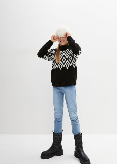 Pleteni pulover s norveškim uzorkom za djevojčice