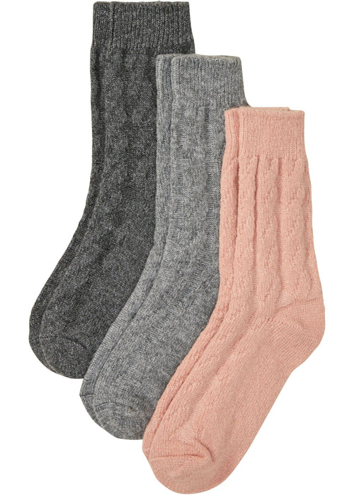 Pletene čarape s pletenicama (3 para)