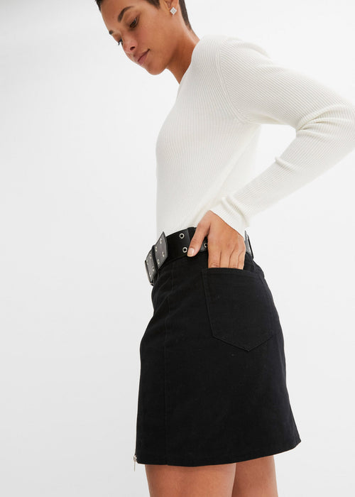 Mini suknja s ukrasnim patentnim zatvaračem i remenom