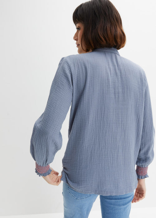 Oversize bluza od muslina s kontrastnim prošivima
