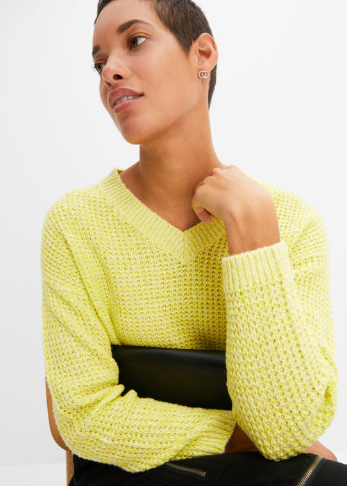 Oversize pulover sa pletenom strukturom vafla i dugim rukavima