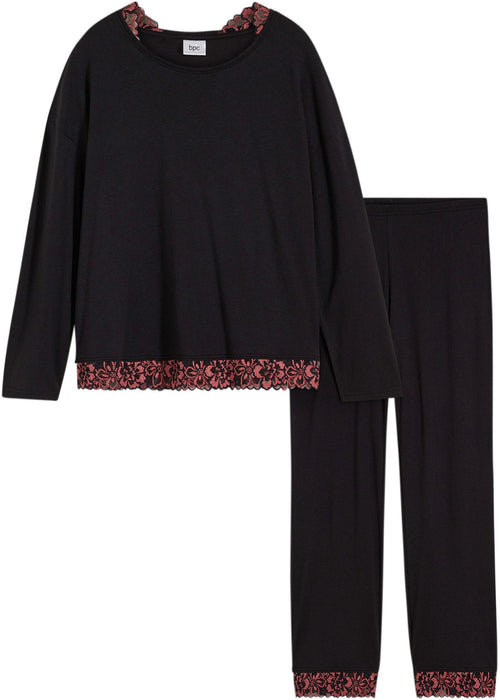 Pidžama s viskozom i čipkom u dvije boje