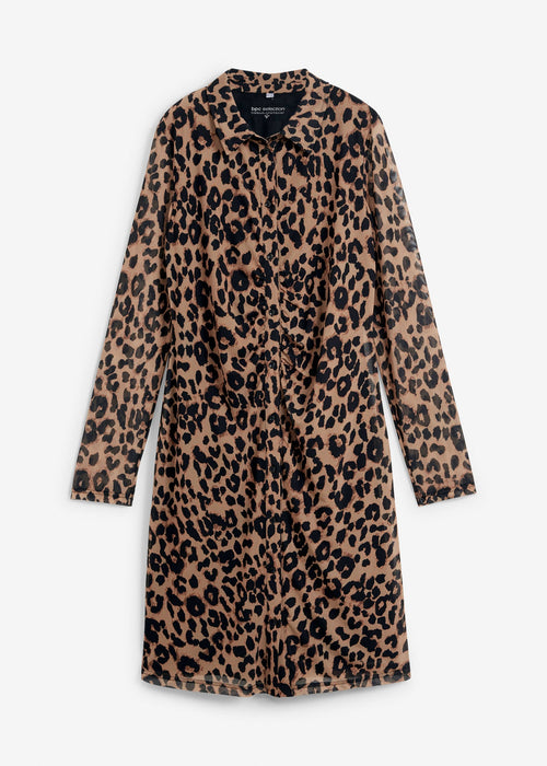 Mrežasta haljina s leopard uzorkom