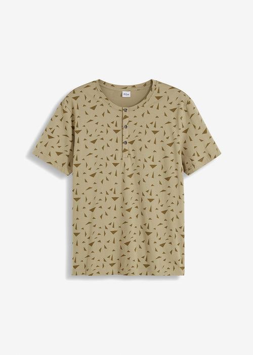 Majica s okruglim izrezom s gumbima od organskog pamuka s kratkim rukavima