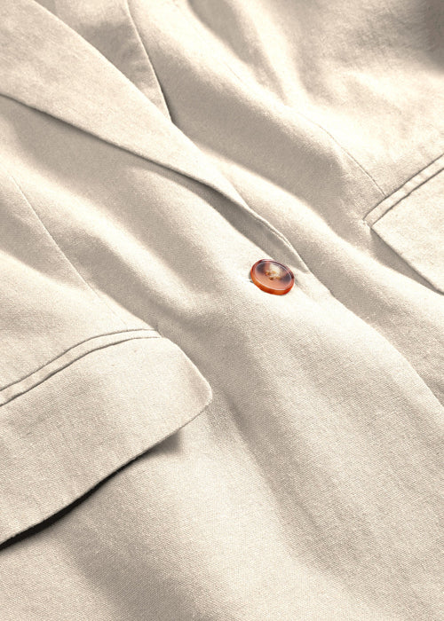 Široki platneni blejzer kvadratnog kroja s detaljem gumba na rukavima